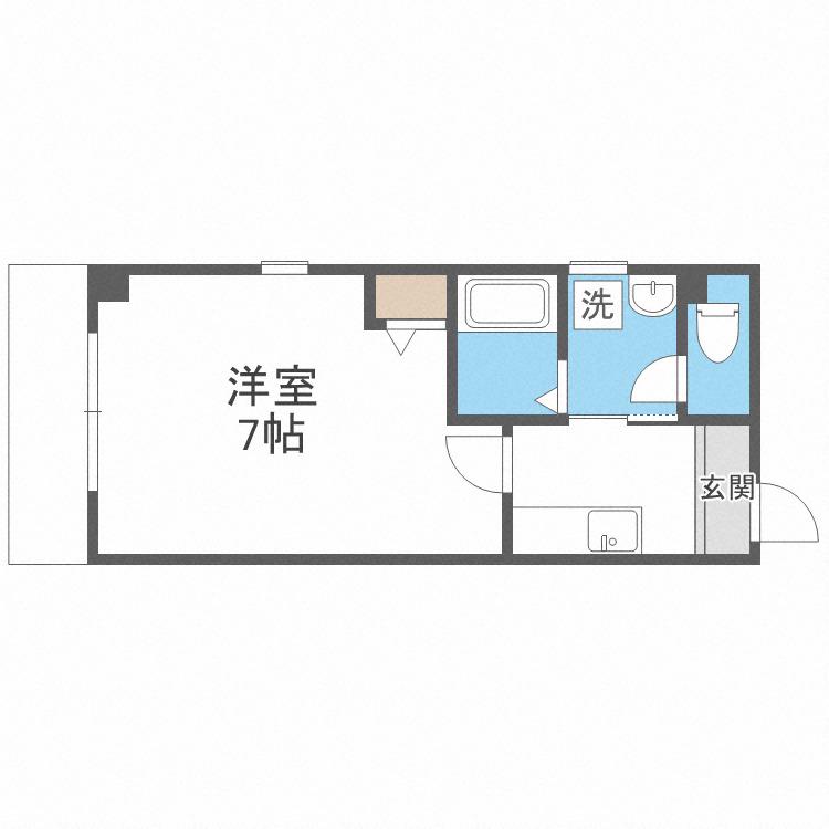 パーラム関目(1K/3階)の間取り写真