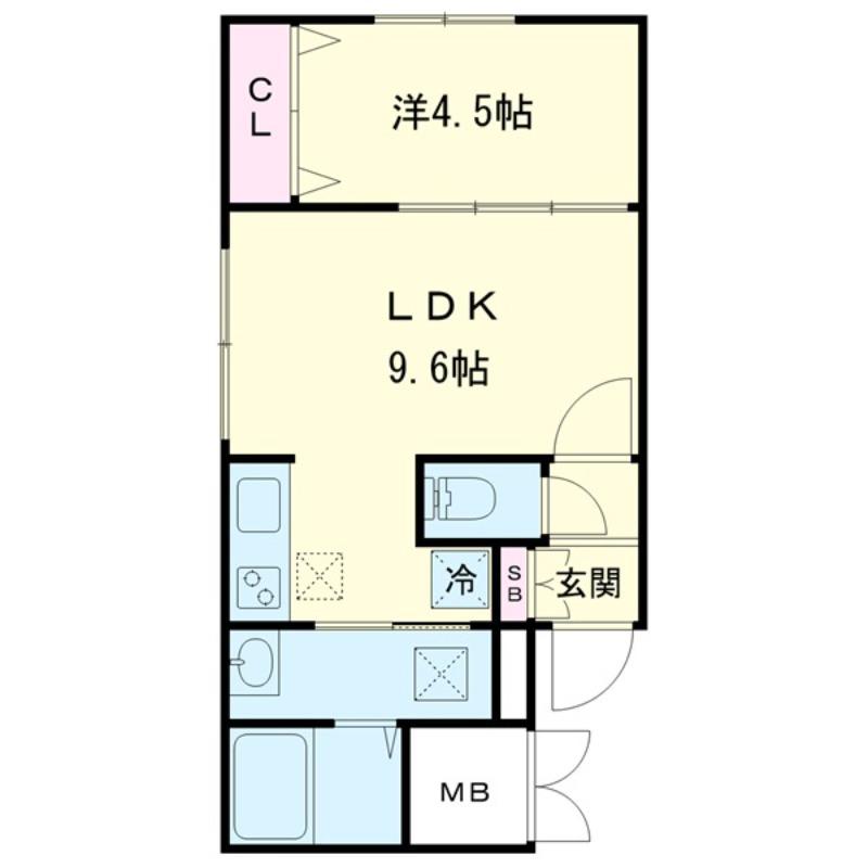 元町アスタ(1LDK/4階)の間取り写真
