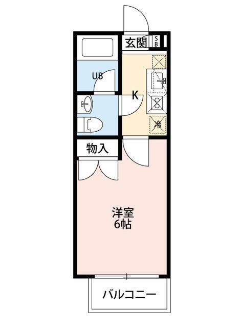 シエル西船(1K/2階)の間取り写真