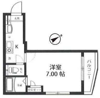 ベルガーデン常盤台III(1K/1階)の間取り写真