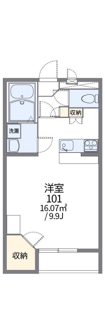 レオパレスケリュスB(1K/2階)の間取り写真