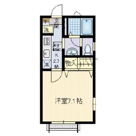 ディアスルナリア新川崎(1K/1階)の間取り写真