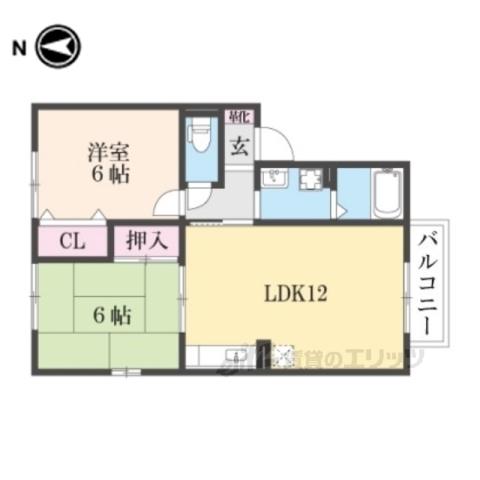 ピュアライフ C棟(2LDK/2階)の間取り写真