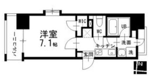 メイプルコート本山(1K/3階)の間取り写真