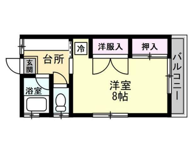 メゾンエンドレス(1K/2階)の間取り写真