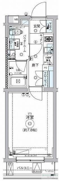 セジョリ奥沢(1K/4階)の間取り写真