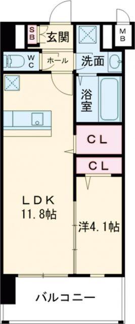 LEGEND筒井(1LDK/7階)の間取り写真