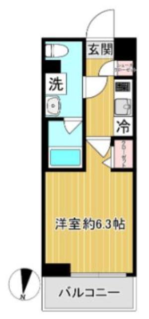 SHOKEN RESIDENCE川崎登戸ウエスト(1K/2階)の間取り写真