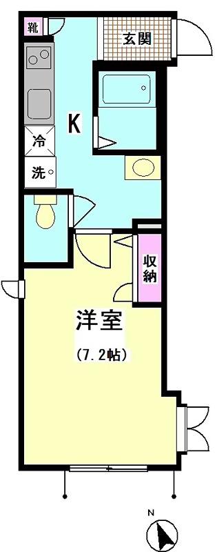 レジデンス大森山王(1K/2階)の間取り写真