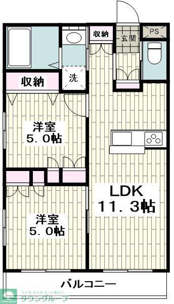 ARROWS HOSHIKAWA(2LDK/1階)の間取り写真
