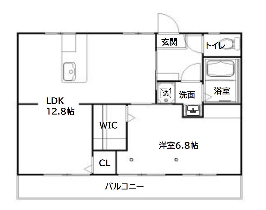 コーポいちかわ(1LDK/1階)の間取り写真