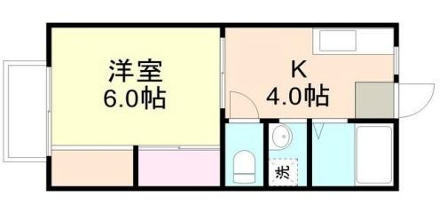 ラフォーレB棟(1K/2階)の間取り写真