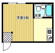 マンション小山(ワンルーム/2階)の間取り写真