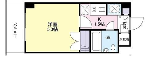 ワコーレ綱島I(1K/3階)の間取り写真