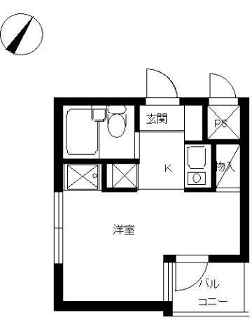 スカイコート西川口第5(ワンルーム/8階)の間取り写真