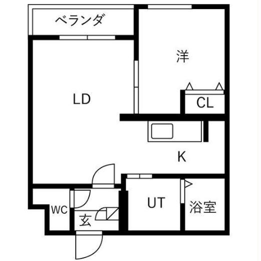 ソレミア(1LDK/4階)の間取り写真