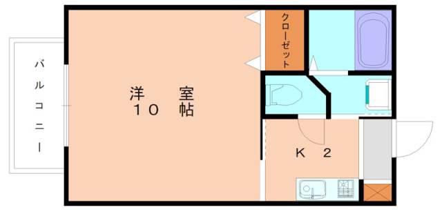 橘倶楽部 六番館(1K/2階)の間取り写真