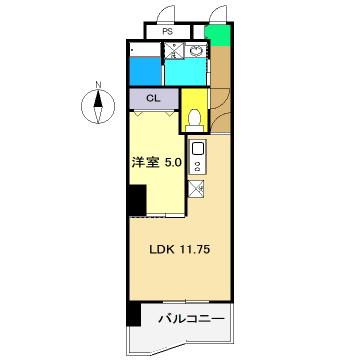 ルガーノI(1LDK/1階)の間取り写真