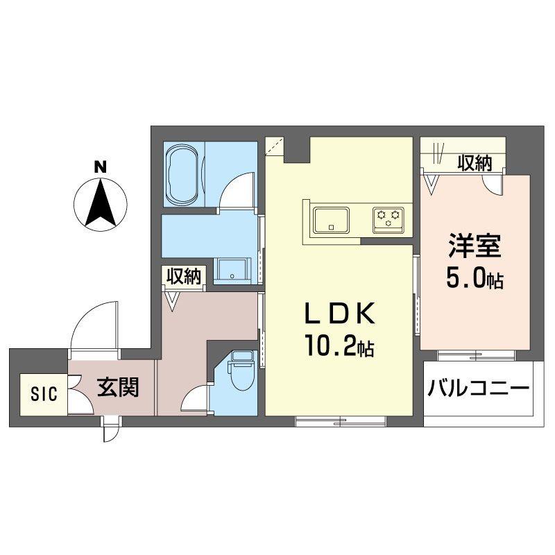 フェリーチェ 世田谷(1LDK/3階)の間取り写真