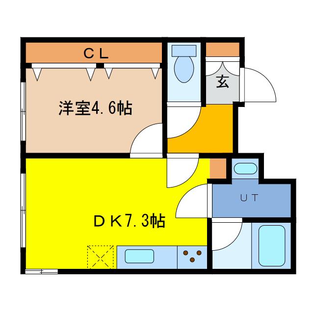 フリージア春日(1DK/1階)の間取り写真