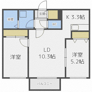 イーシティ栄通(2LDK/1階)の間取り写真