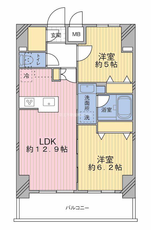 MODIER HATAGAYA(2LDK/3階)の間取り写真