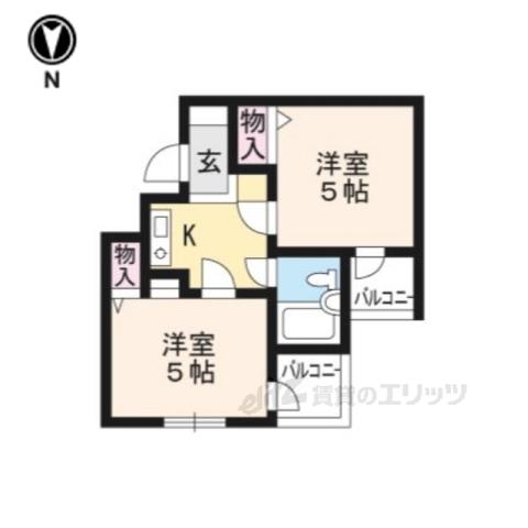 ミングルAP.西陣一番館(2K/4階)の間取り写真