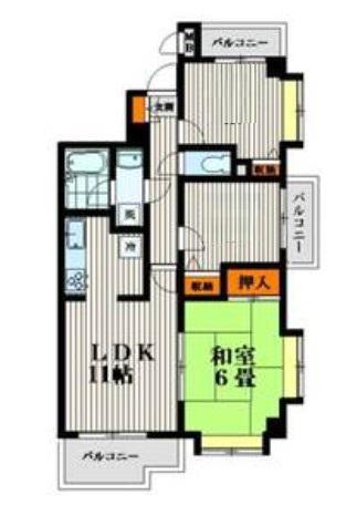 ホープシャトー(3LDK/4階)の間取り写真
