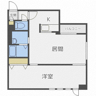 KDXレジデンス南三条(1LDK/7階)の間取り写真