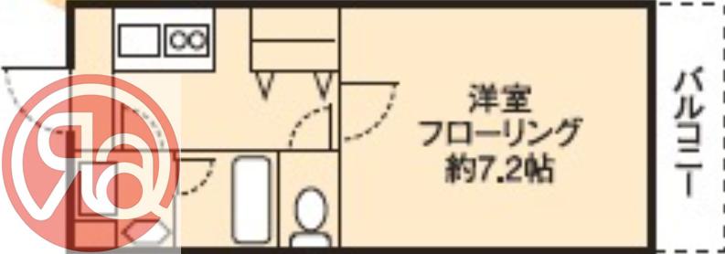 ドミールうつぼ公園(1K/3階)の間取り写真