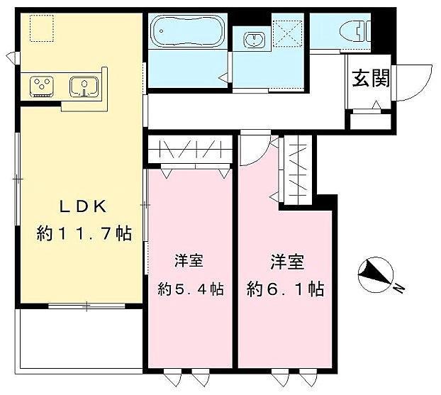 YOUR MAISON プレシャスコート鷺宮(2LDK/1階)の間取り写真
