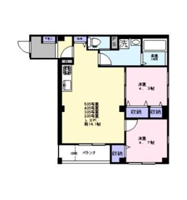 BLOOM (2LDK/5階)の間取り写真