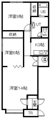 アメジストC棟(2LDK/2階)の間取り写真