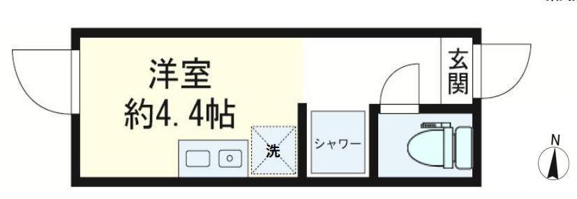 メテオール(ワンルーム/1階)の間取り写真