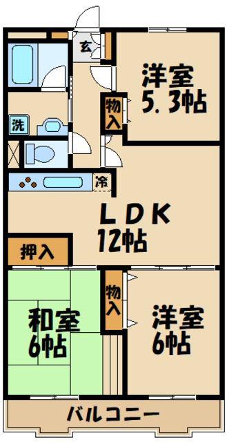 コーボック国領(3LDK/3階)の間取り写真