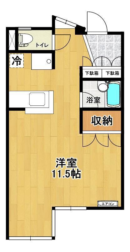 CASA LOGGIA(ワンルーム/1階)の間取り写真