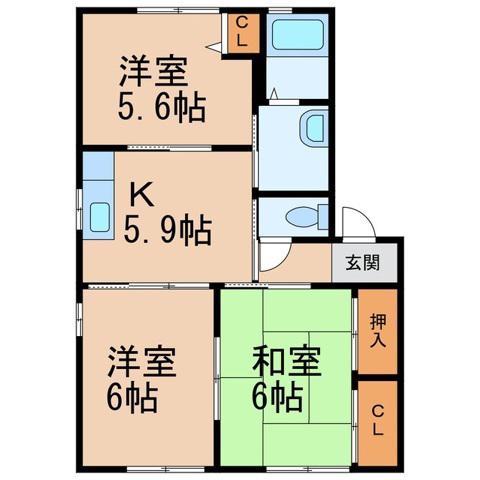 ラウンド・Ⅰ(3K/1階)の間取り写真