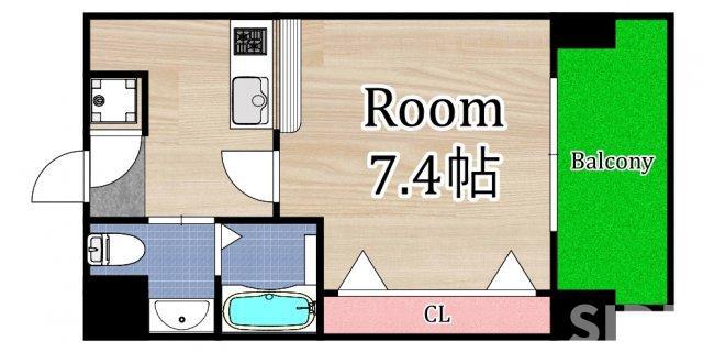 ヴァンクール城東(1K/8階)の間取り写真