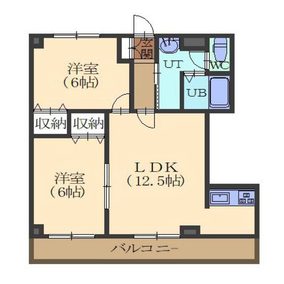 NEO21(2LDK/3階)の間取り写真