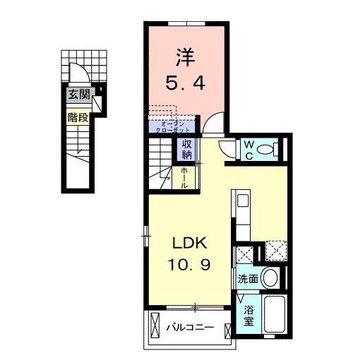 アイラビスタ II(1LDK/2階)の間取り写真