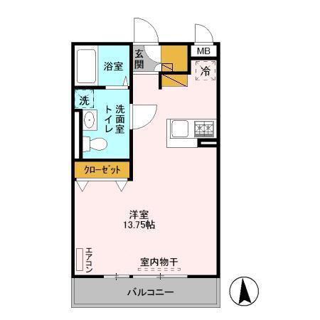 BIZSTAY木更津(ワンルーム/3階)の間取り写真