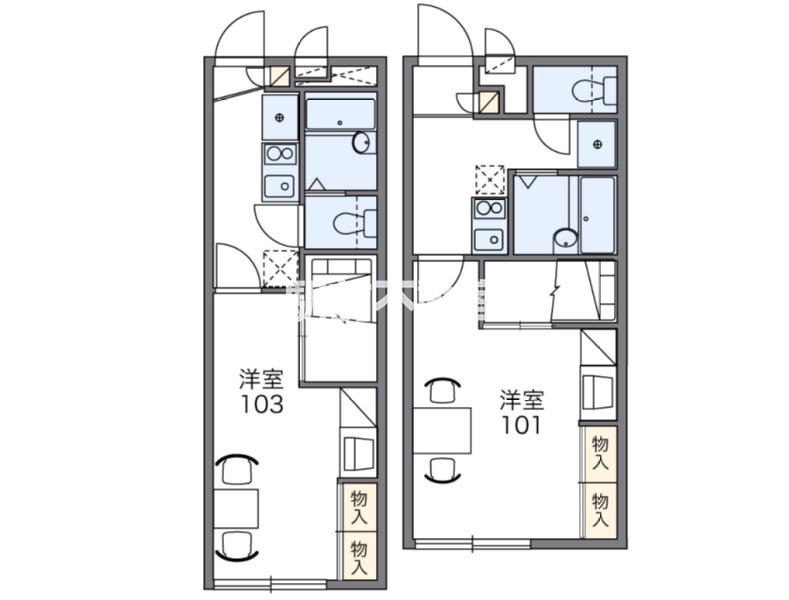 レオパレス紺屋町(1K/2階)の間取り写真