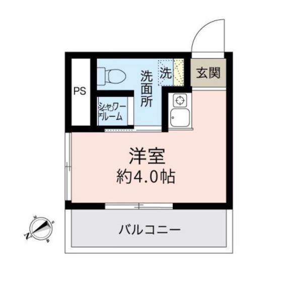 ライフプラス三篠(ワンルーム/4階)の間取り写真
