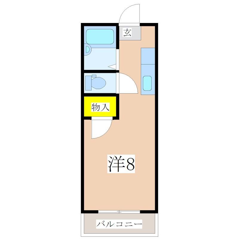 第7セントラルハイツ西鹿児島(ワンルーム/3階)の間取り写真