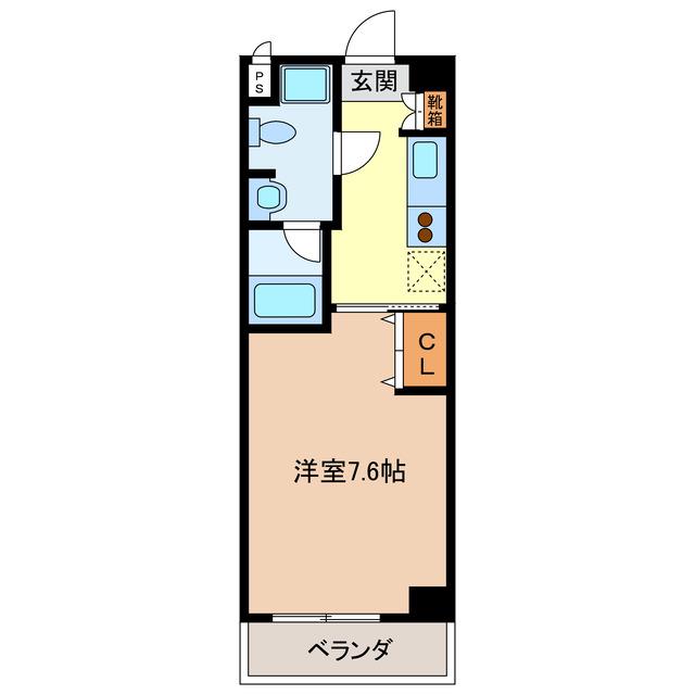 エイムオーエス島崎町マンション(1K/1階)の間取り写真