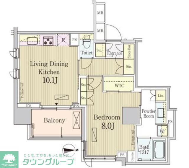 パークアクシス池田山(1LDK/2階)の間取り写真