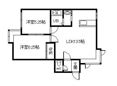 ヴェルデ(2LDK/2階)の間取り写真