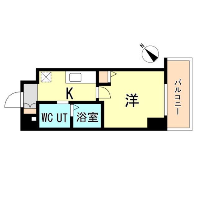 UーRO湊川公園前(1K/7階)の間取り写真