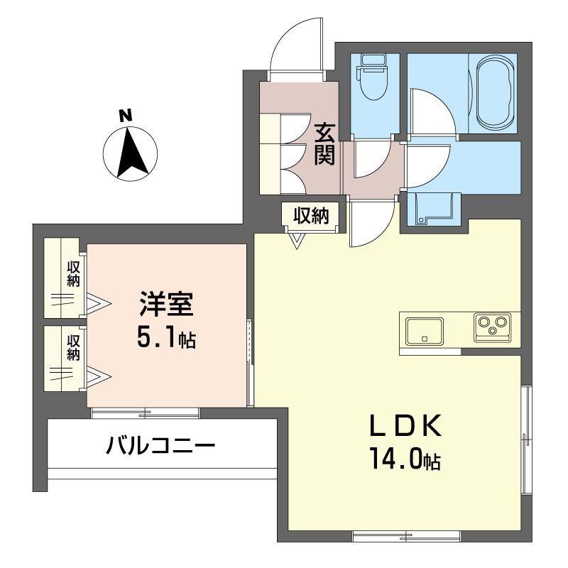 グリーンメゾン平井(1LDK/2階)の間取り写真