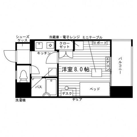 ヤングコーポ北方Ⅱ(ワンルーム/3階)の間取り写真